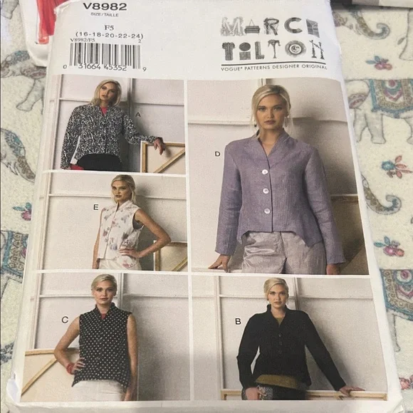 Vogue Fashion Patterns Collection with Red, Blue, and Gray Designs - Picture 3 of 7